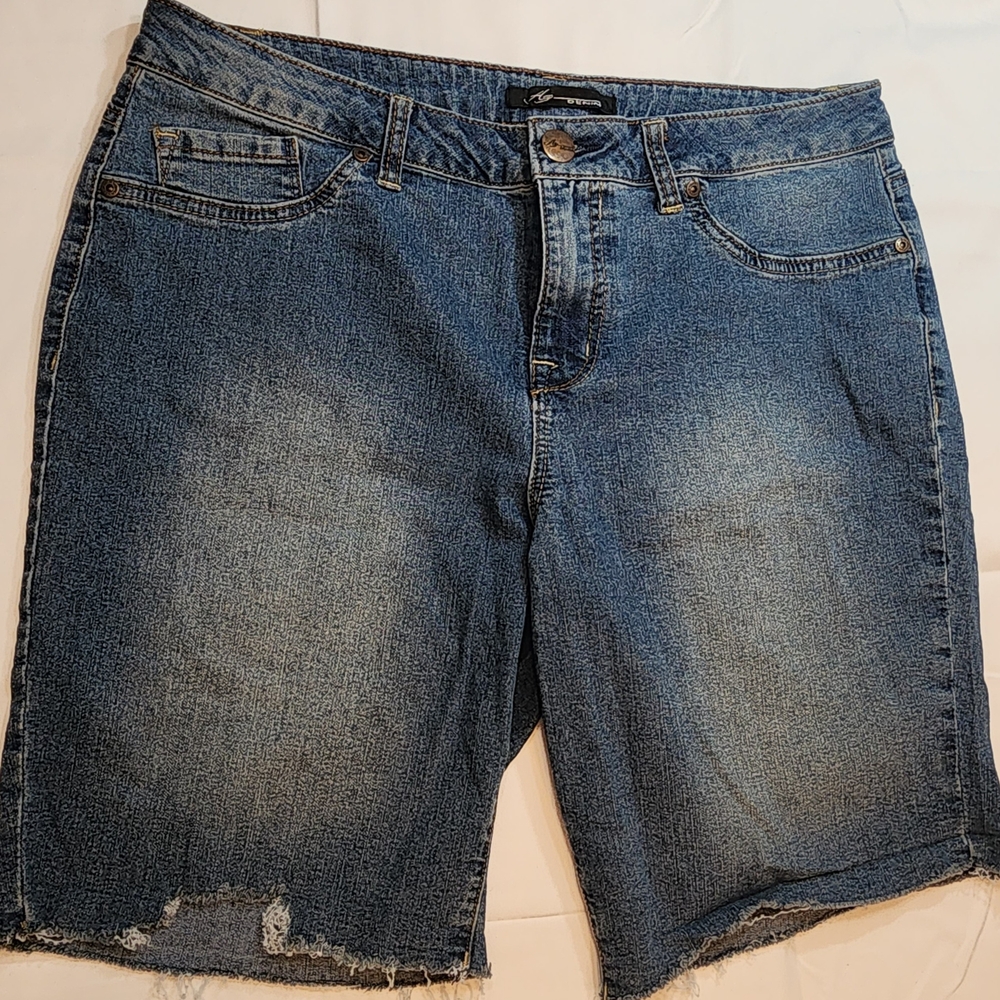 Blue Jean Shorts with Frayed Hem A3 Demim